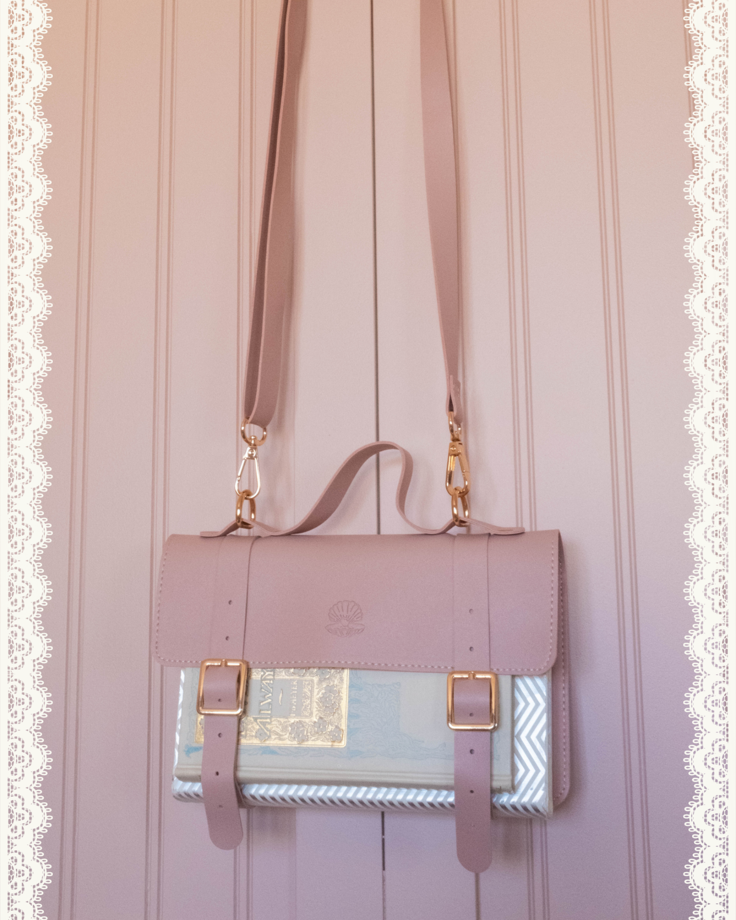 The Siren & Swan Book Satchel - Dusty Pink