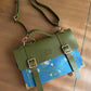 The Siren & Swan Book Satchel - Olive Green