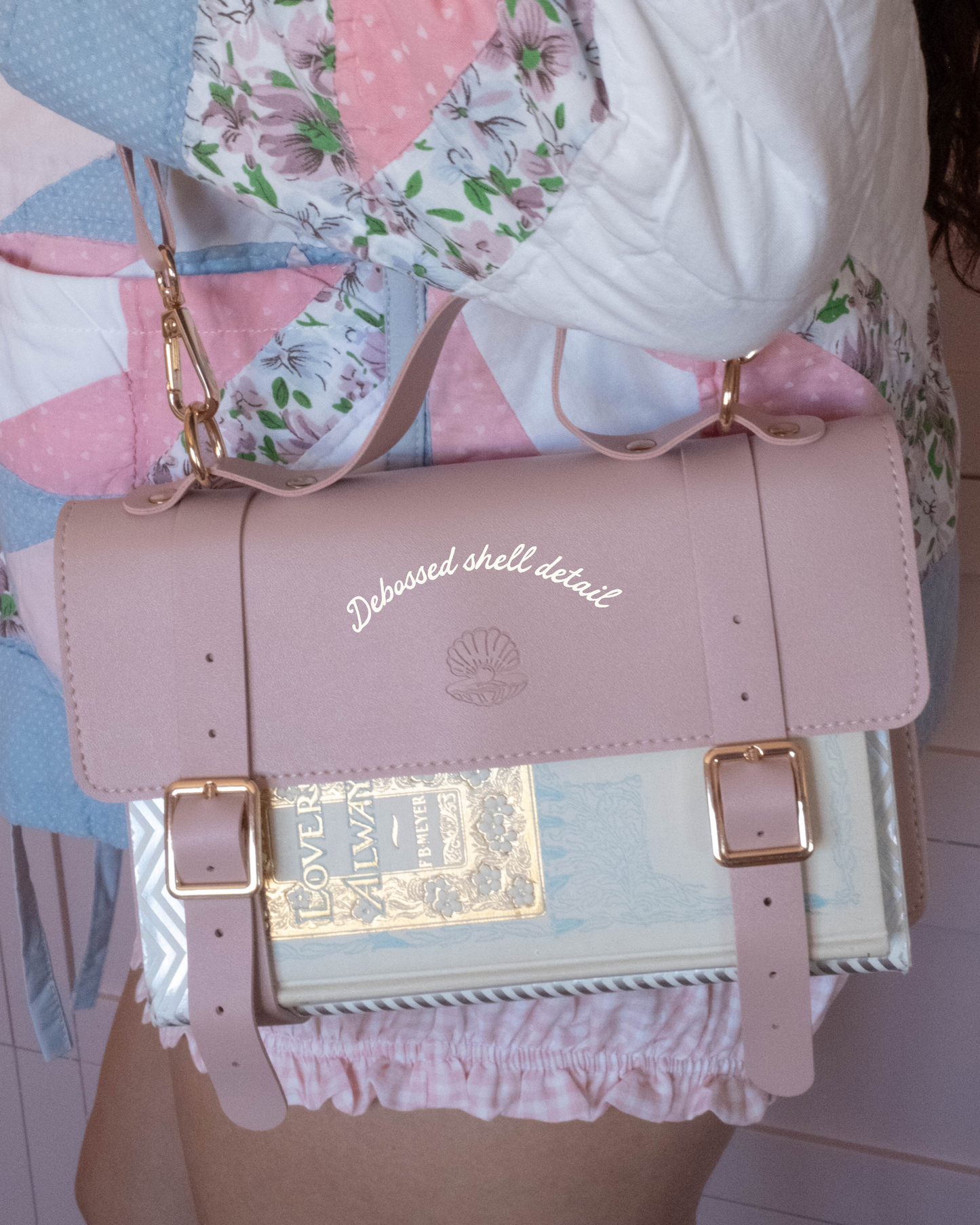 The Siren & Swan Book Satchel - Dusty Pink