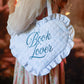 Book Lover Quilted Heart Bag in Fantasy Toile Blues
