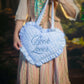 Book Lover Quilted Heart Bag in Fantasy Toile Blues