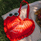 Book Lover Quilted Heart Bag in Red Ditsy Florals
