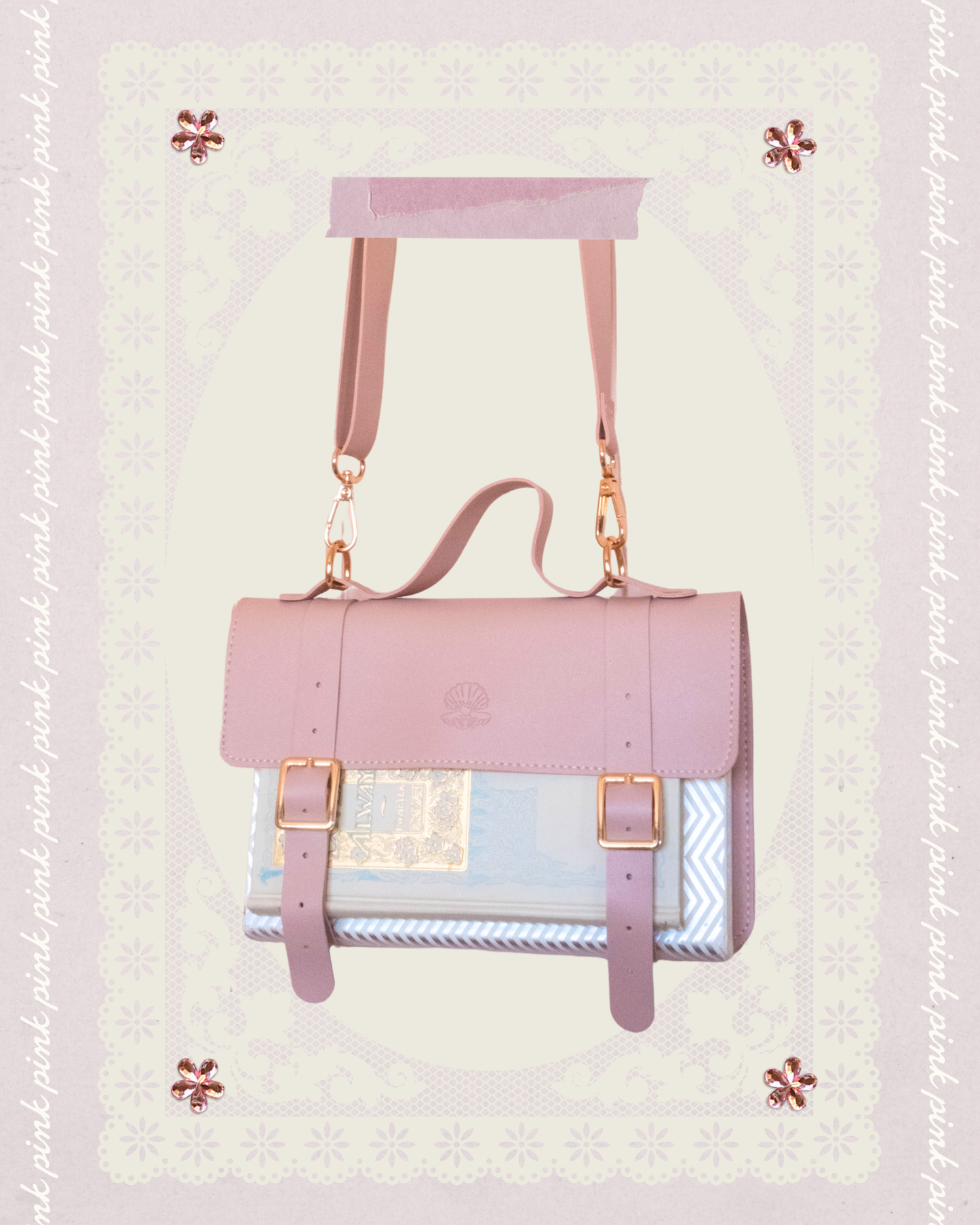 The Siren & Swan Book Satchel - Dusty Pink