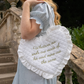 Wuthering Heights Quilted Heart Bag in White Eyelet Lace