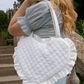 Wuthering Heights Quilted Heart Bag in White Eyelet Lace
