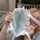 Wuthering Heights Quilted Heart Bag in White Eyelet Lace