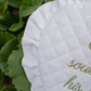 Wuthering Heights Quilted Heart Bag in White Eyelet Lace