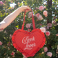 Book Lover Quilted Heart Bag in Red Ditsy Florals