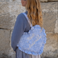 Most Ardently Quilted Heart Bag in  Blue Lace Toile