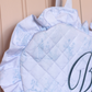 Book Lover Quilted Heart Bag in Fantasy Toile Blues