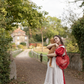 Book Lover Quilted Heart Bag in Red Ditsy Florals
