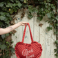 Book Lover Quilted Heart Bag in Red Ditsy Florals