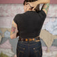 Sun & Moon Baby Tee - Vintage Black
