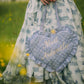 Most Ardently Quilted Heart Bag in  Blue Lace Toile
