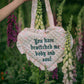 Bewitched Quilted Heart Bag in Cream Florals