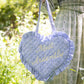 Most Ardently Quilted Heart Bag in  Blue Lace Toile