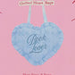 Book Lover Quilted Heart Bag in Red Ditsy Florals