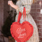 Book Lover Quilted Heart Bag in Red Ditsy Florals