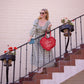 Book Lover Quilted Heart Bag in Red Ditsy Florals