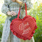 Book Lover Quilted Heart Bag in Red Ditsy Florals