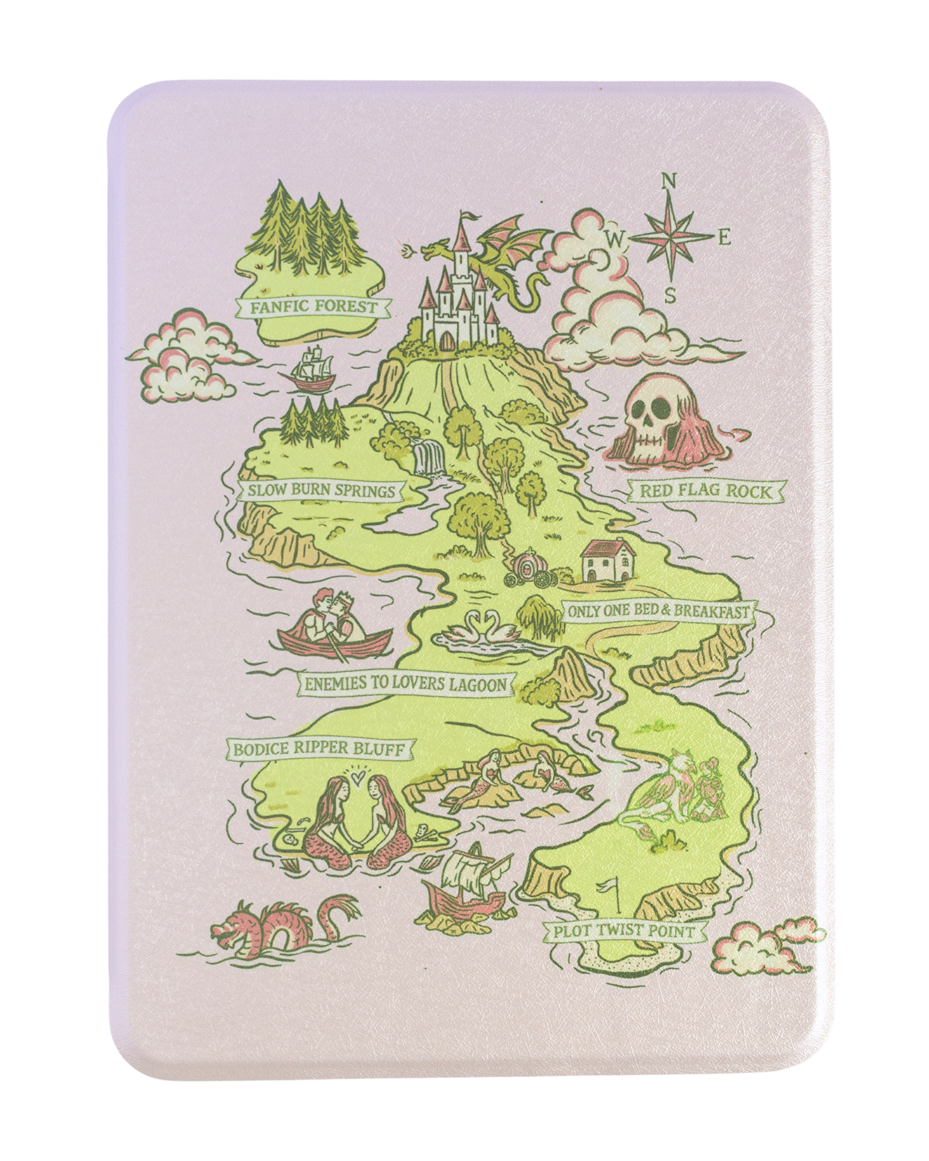 Fantasy Tropes Map Kindle Case - Clear Back
